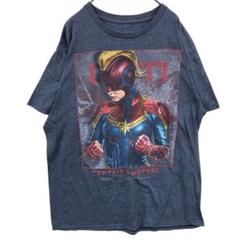 マーベル　メンズTシャツ　灰色　L　ホビー　キャプテンマーベル　春夏【3060】