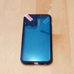 スマホケース iPhone11Pro アルミ バンパー クリア 透明両面ガラス