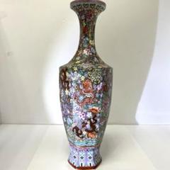 中国美術　粉彩　花と龍図花瓶　高さ44㎝　東Y7-0530③タサオ 中国美術 粉彩 花と龍図花瓶 高さ44㎝ 東Y7-0530③タサオ - メルカリ