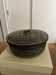 籃胎漆器 蓋付菓子籠 井上らんたい漆器(未使用長期保管品) 籃胎漆器 蓋付菓子籠 井上らんたい漆器(未使用長期保管品