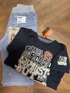 EDWIN グレーパンツ とブラックTシャツ2枚セット 120cmサイズ