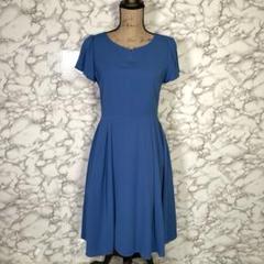 NATURAL BEAUTY BASIC　（M）　フレアスリーブワンピース　青