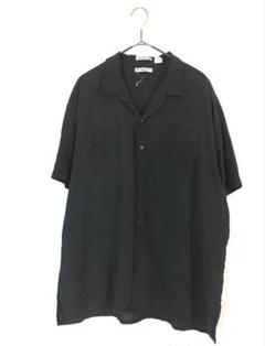 古着 90s STEFANO 無地 ブラック レーヨン ボックス シャツ XL