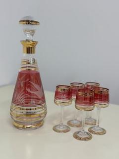 高級デキャンタ　赤と緑のガラスボトル美品　ヴィンテージ品 高級デキャンタ 赤と緑のガラスボトル美品 ヴィンテージ品