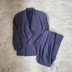 vintage 70s 80s ダブル セットアップ グレー 菅田将暉 成人式 USED VINTAGE セットアップ ダブル パープル 紫 菅田将暉 レトロ