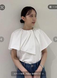 【Mila Owen】 アシメカラー布帛ドッキングカットトップス