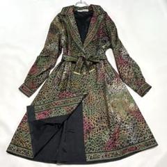 極美品レオナール LEONARD ロングコート ヒョウ柄レディースコート 極美品レオナール LEONARD ロングコート ヒョウ柄レディースコート
