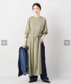キーラ KiiRA オーガニックコットン ロングワンピーススリット 日本製ベルト キーラ KiiRA オーガニックコットン ロングワンピーススリット
