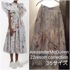 【alexander mcqueen】アシンメトリープリーツミディスカート MCQUEEN デニム ミディスカート アシンメトリー | THE OUTNET