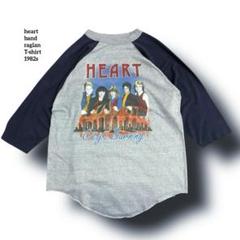 超激レアHEARTハートラグランTシャツバンドTシャツ80sツアーTネイビー