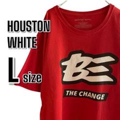【772】HOUSTON WHITE 赤 L USA古着 半袖Tシャツ