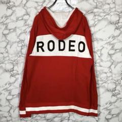 RODEOCROWS⭐️【L】英字ロゴプリントフードパーカー　赤白