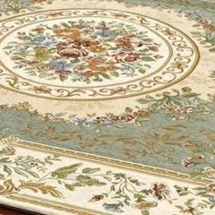 ゴブラン織り 玄関マット 70x120cm 洗える滑止め加工 パレス グリーン