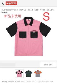 即完 S supreme × BEN DAVIS シャツ 新品 ピンク×黒