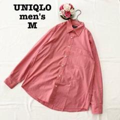 UNIQLO ユニクロ　メンズ　長袖シャツ　ブラウス　赤系　Mサイズ　コットン