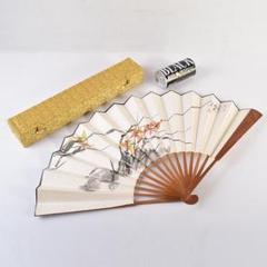 中国　雲溪竹人刻親骨　水墨画　漢詩花図　扇子　M　R8802 中国 雲溪竹人刻親骨 水墨画 漢詩花図 扇子 M R8802 - メルカリ