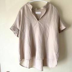 美品　グリーンレーベルリラクシング　リネンスキッパーシャツ　ターコイズブルー　F UNITED ARROWS green label relaxing フレンチリネン スキッパー