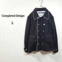 Completed Design　ピーコート　L　綿　濃紺　ゆったり　メンズ