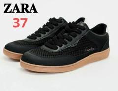 新品】ZARA メッシュ スニーカー 黒 ブラック 37 - メルカリ