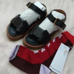 サンダル 38 ブラック 革 フスベット