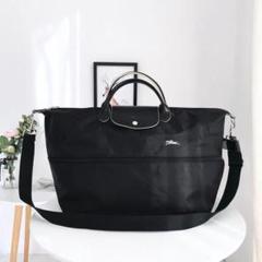 【新品】ロンシャン ル・プリアージュボストン男女兼用 黒、グレー(刺繍) 新品】ロンシャン ル プリアージュ クラブ 肩掛け L 黒、グレー