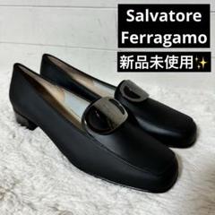 新品未使用✨Ferragamo フェラガモ　ローヒールパンプス　フルーツ　黒