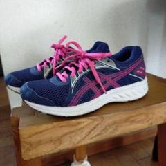 ASICS ランニングシューズ ネイビー/ピンク22.0