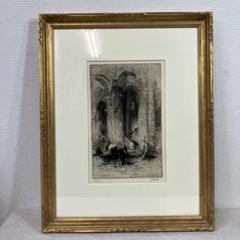 お部屋のインテリアに 銅版画 吉原英雄 ブルドッグの朝食 お部屋のインテリアに 銅版画 吉原英雄 ブルドッグの朝食