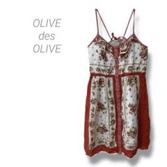 【オリーブデオリーブ】OLIVE des OLIVE キャミワンピース 苺柄 赤