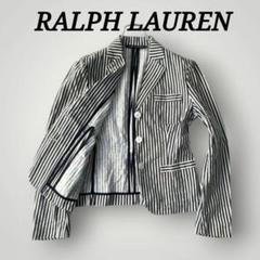 希少 RALPH LAUREN ストライプ リネン 短丈 テーラード