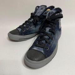 DIESEL ◆ロゴ デニム ハイカットスニーカー◆関税送料込み DIESEL ディーゼル サイドジップレースアップデニムボア