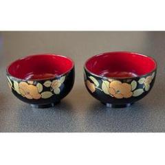 漆器 花柄 椀 2個セット - メルカリ