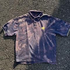 Nike ポロシャツ XL ブリーチ加工 ネイビー 古着 vintage 半袖
