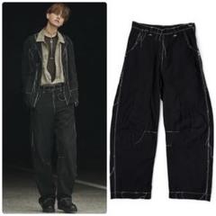 y’s パッチワークパンツ ワイドパンツ　ブラック　コットンリネン m37316459398_1.jpg?1747661307