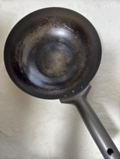 超特価激安 チタン製 深型中華鍋 麻袋付き 軽量 547g 横浜中華街で購入 調理器具