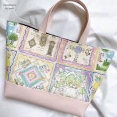 ユキエモン　yukiemon ハンドメイド　トートバッグ　ランチトート　ピンク