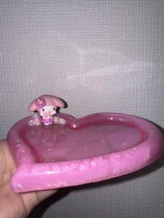 ハート型レジン皿 キノコ付き ピンク
