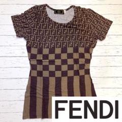FENDI 新品未使用ズッカ ペカン ストライプTシャツ Lサイズ