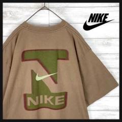 【希少デザイン】ナイキ NIKE☆Tシャツ 半袖 ブラウン Mサイズ ゆるだぼ