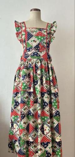 70s vintage エプロンワンピース