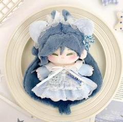 ７♡様　ぬい服　ハンドメイド　メイド　10cm 猫耳　猫　水色　犬　ブラック ♡ ぬい服 ♡ 10cm ♡ にじぱぺっと ♡ 水色 ♡ ねこ ♡ 猫耳