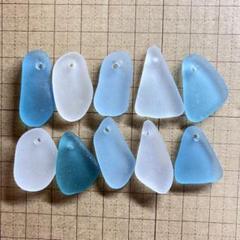 シーグラス　穴開け済みパーツ　D-171