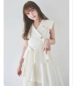 dazzlin アシメプリーツトレンチワンピース アイボリー 再生産】アシメプリーツトレンチワンピース[品番：MKSW0061695