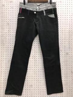 suggestion 古着 ダブルウエスト カラーベルトループ スリムパンツ