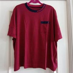 TOPYS　トピーズ　丸襟Tシャツ　サイズ40　レッドネイビー　ボーダー TOPYS トピーズ 丸襟Tシャツ サイズ40 レッドネイビー ボーダー