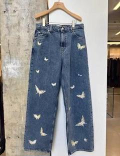 OUR LEGACY 蝶プリント デニムワイドレッグパンツ 30 OUR LEGACY 蝶プリント デニムワイドレッグパンツ 30 - メルカリ