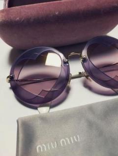 Miu Miu ピンクパープル オクタゴナル サングラス miumiu ダブルハート サングラス パープル ピンク 中古 - メルカリ