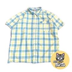 コロンビア 古着 半袖シャツ チェックシャツ グリーン ブルー 2XL