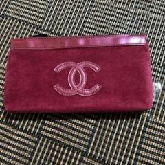 レトロ・レア】CHANEL 外観美品キャビアスキンポーチデカココ赤箱