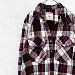 ZARA WOMAN ネルシャツ Ｖネック チェック柄 胸ポケット カジュアル